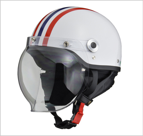 ハーフヘルメット　 CROSS CR-760　ホワイトレッドブルー　フリー(57～60cm未満)サイズ　CROSS CR-760 WHRB リード工業_画像1