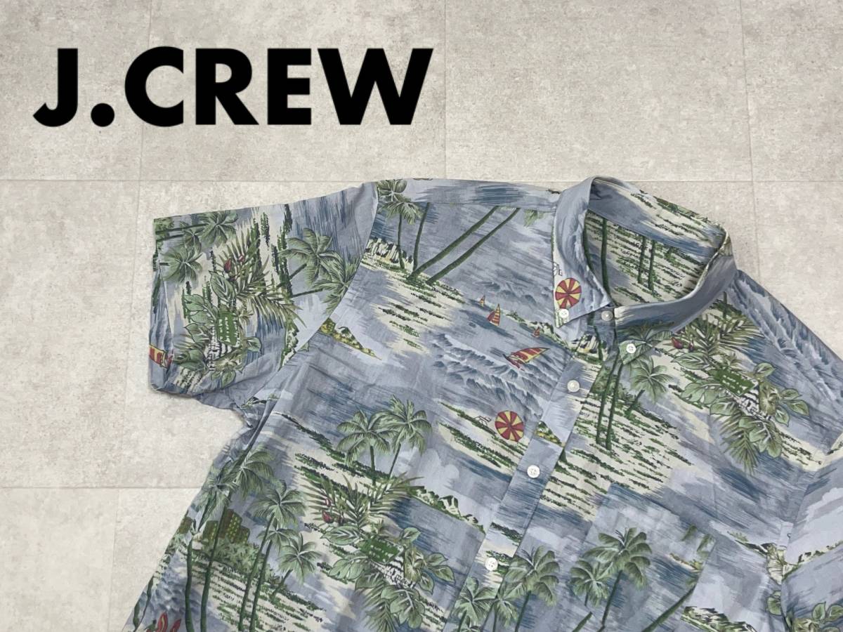 ☆送料無料☆ J.CREW ジェイクルー USA直輸入 古着 半袖 総柄 ライト