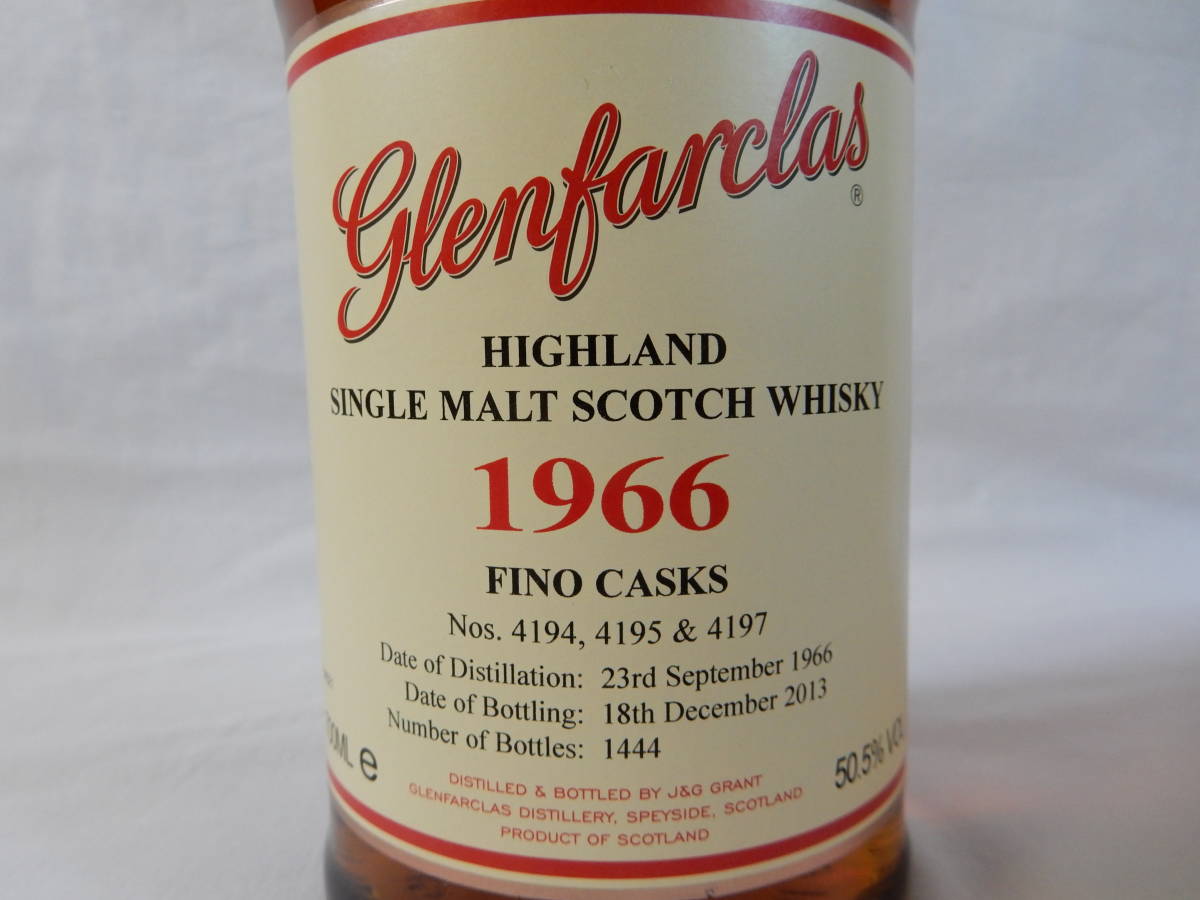 Glenfarclas グレンファークラス 1966 47年 50.5％ 1966年9月23日蒸留 2013年12月18日ボトリング