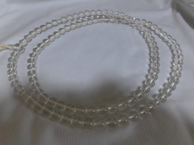 貴重念珠 　数珠 大玉水晶　特注１尺6寸 10㎜珠。箱入り未使用、新品