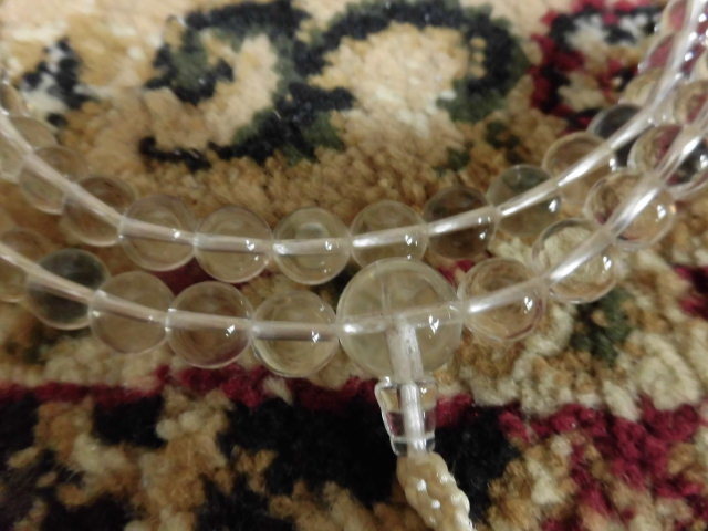 貴重　念珠 　数珠 大玉水晶　特注１尺6寸 10㎜珠。８８㎝未使用、新品 _画像7