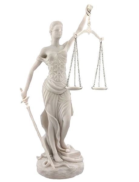 正義の女神 テミス 彫像；法律の正義を象徴する彫刻 大理石風/弁護士 司法書士 行政書士（輸入品）