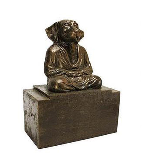 瞑想する犬 ブックエンドオブジェ ドッグ インテリア 置物 彫像 哲学 贈り物 お祝い インテリア 愛犬 ドッグカフェ(輸入品)