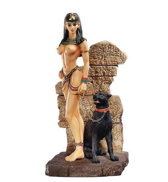 古代エジプト パンサーと女神 彫像 彫刻/ ピラミッド 神殿 王宮 クレオパトラ セクメト（輸入品