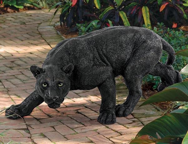 驚きの値段で 黒豹 ブラックパンサー ガーデン彫像 ピューマ シャドウ