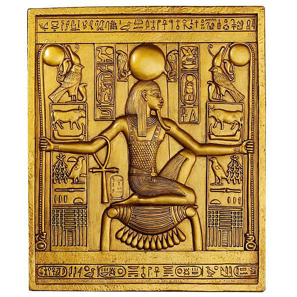 オブジェレリーフ 古代エジプト神殿石碑 飾り板 ツタンカーメン レプリカ/ピラミッド ナイル川 神殿 王宮[輸入品