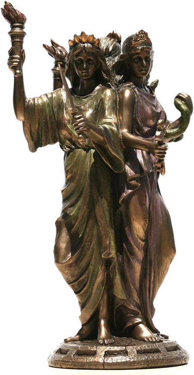 ヘカテー古代ギリシャ 魔法の女神像 ブロンズ風彫像/ 死の女神 女魔術師の保護者 霊の先導者（輸入品_画像2