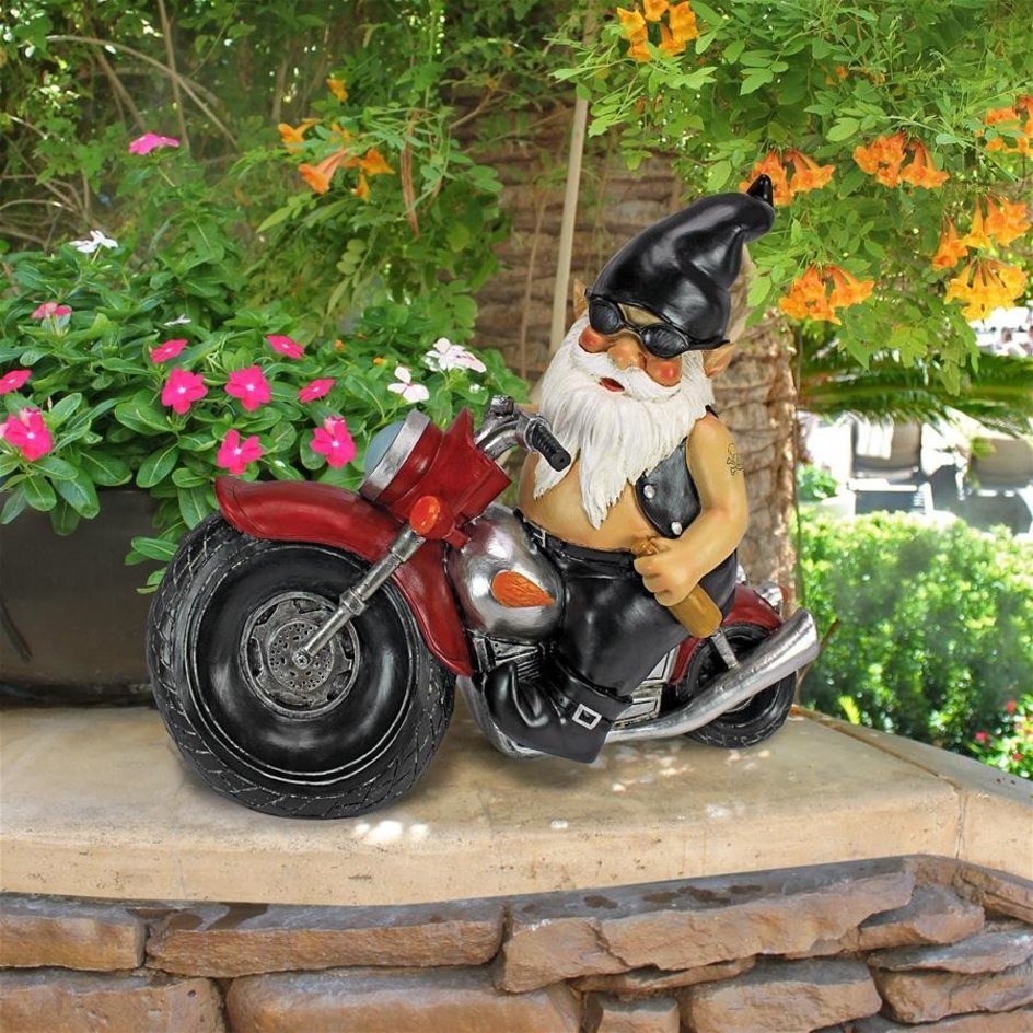 「アクセル・グリース」、ノーム（小人）バイカー（バイク野郎）彫像 彫刻/ ハーレー MotoGP ツーリング（輸入品）_画像1