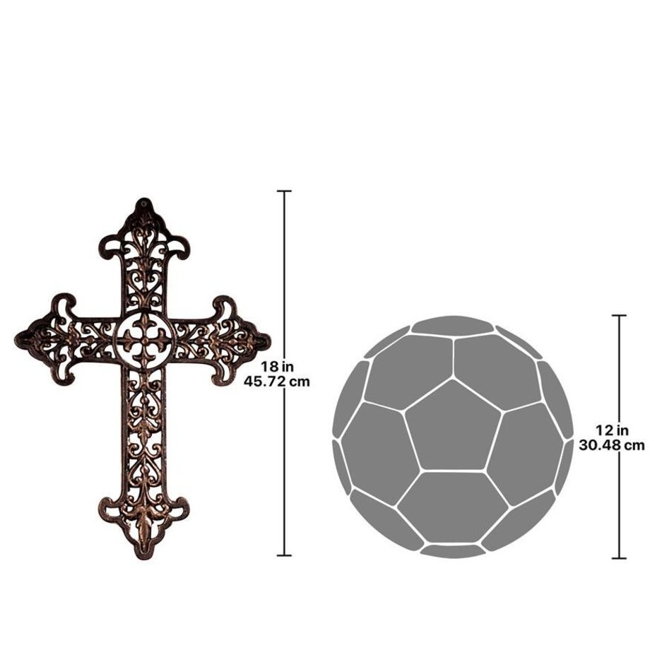西洋彫刻 ヨーロッパ式壁掛け用十字架クロス キリスト教美術 百合の花の十字架 インテリア彫像/カトリック教会(輸入品_画像3