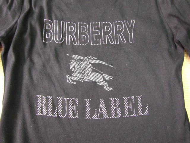 N334＊バーバリー スタッズ プリント　Burberry BLUE LABEL 半袖　Tシャツ カットソー　レディース　トップス　ブラック サイズ38