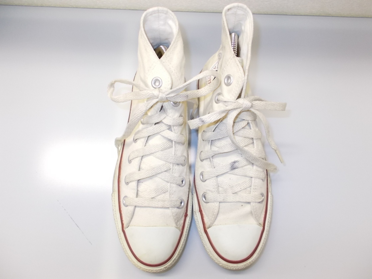 e562◆CONVERSE ALL★STAR ハイカットスニーカー◆コンバース US4.5 JPN23.5cm ホワイト白色系 キャンバス生地 シューズ 靴 3A_画像2