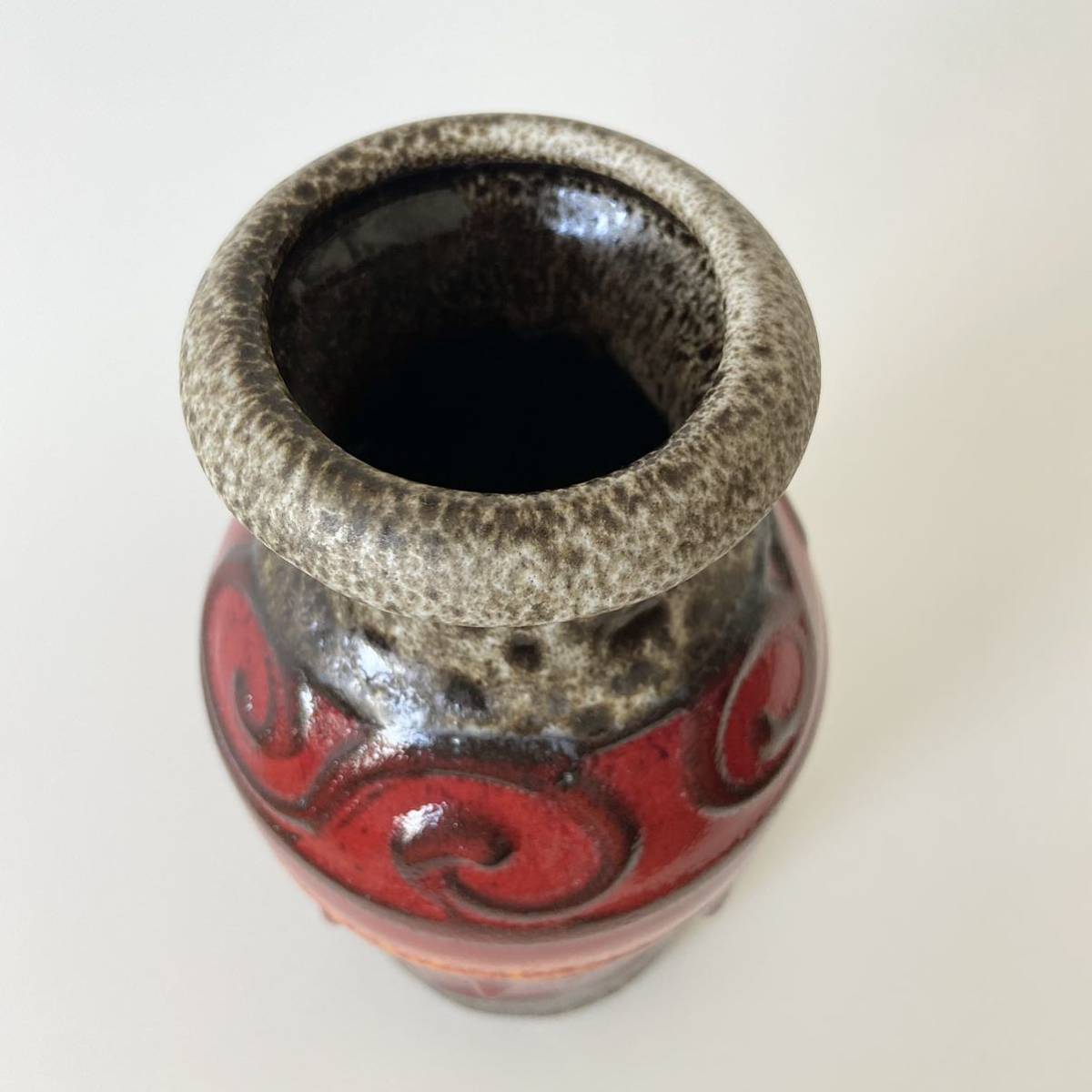  запад Германия производства 1960-70 годы Scheurich Fat Lavafa тигр ba Mid-century Vintage ваза ваза для цветов произведение искусства Jug один колесо ..#24