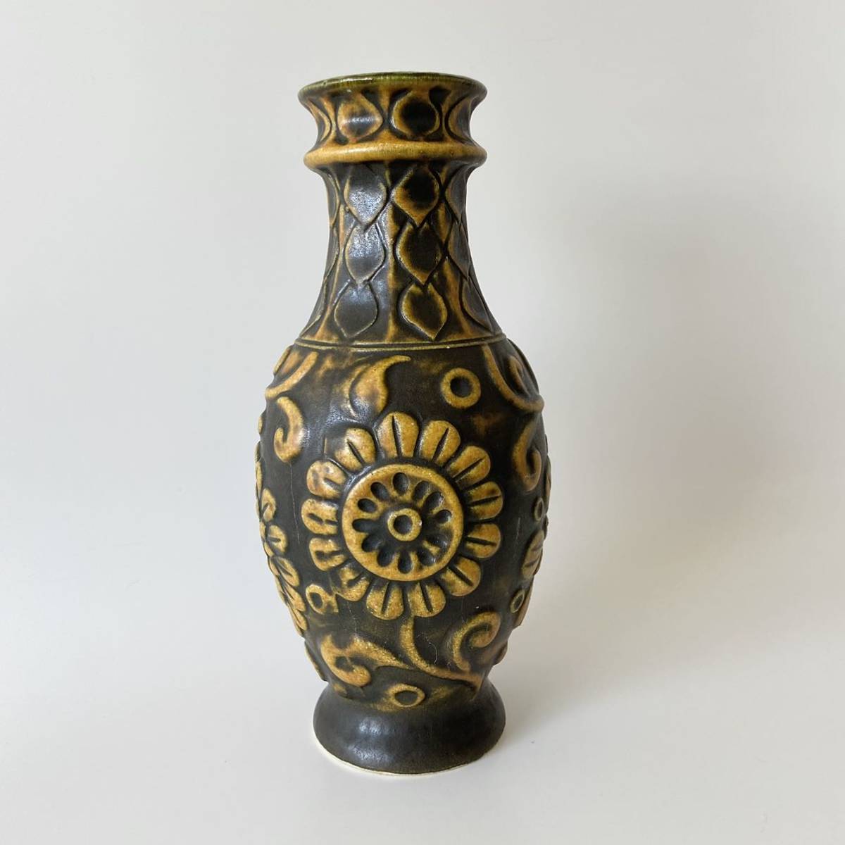  запад Германия производства 1970 годы Bay Keramik Fat Lavafa тигр ba Mid-century Vintage ваза ваза для цветов произведение искусства Jug один колесо ..#33