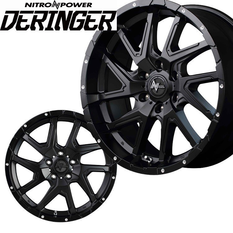 20インチ 6H139.7 8.5J+20 6穴 ナイトロパワー デリンジャー ホイール 4本 セミグロスブラック MID NITRO POWER DERINGER MA_MID