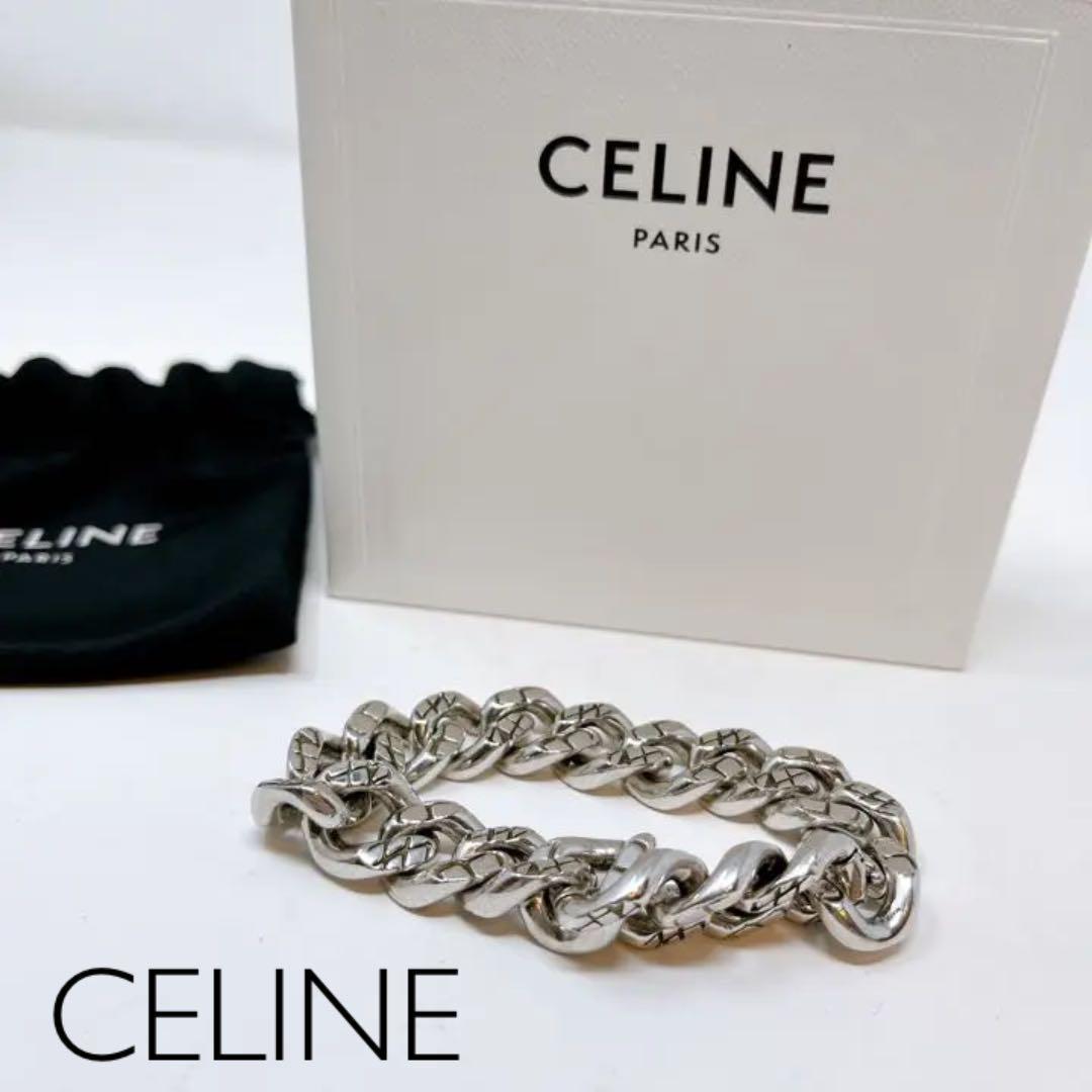 CELINE セリーヌ リング シルバー パイソン柄-