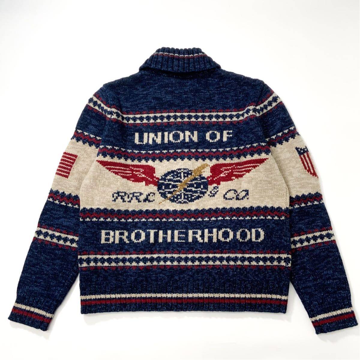 22SS 新品 DOUBLE RL RRL インディゴ ロゴ カーディガン ラルフ