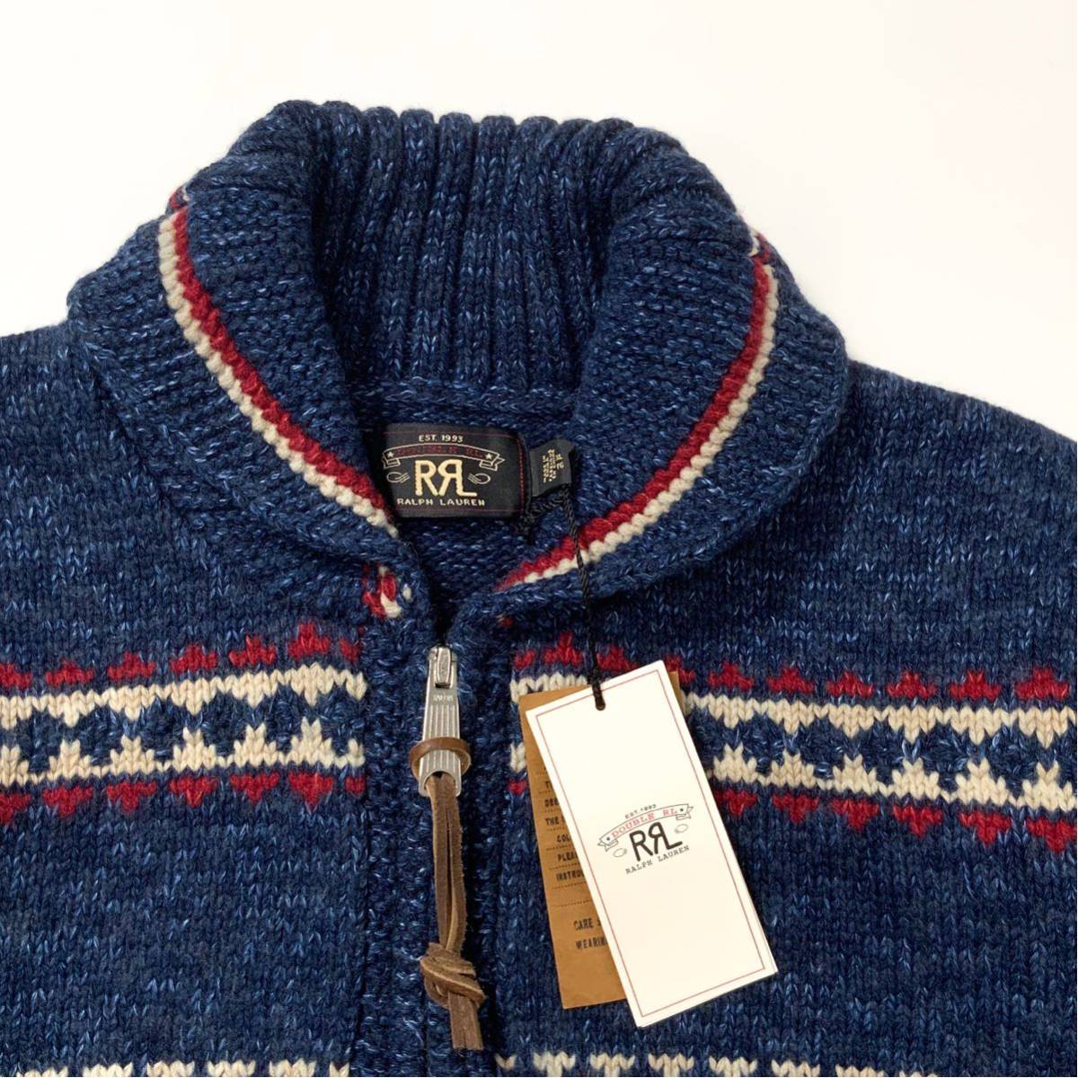 22SS 新品 DOUBLE RL RRL インディゴ ロゴ カーディガン ラルフ