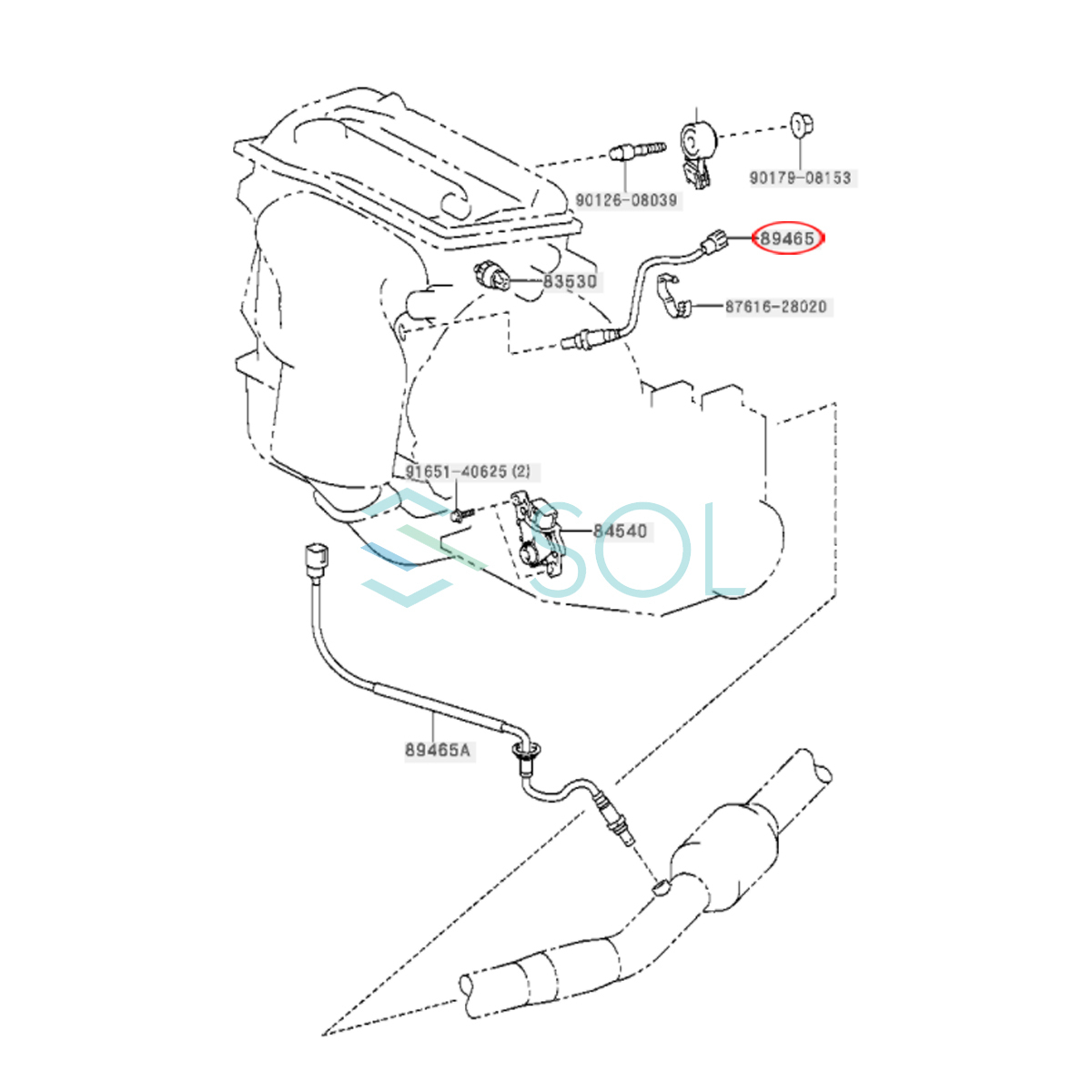 トヨタ ビスタ(SV50 SV50G) ナディア(SXN10) ハリアー(ACU10W ACU15W) bB(NCP35) O2センサー ラムダセンサー 89465-28320 出荷締切18時_画像4