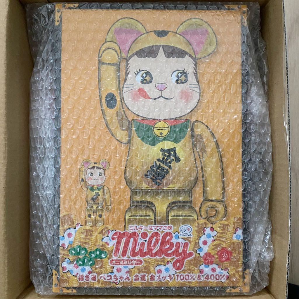 サイズ MEDICOM TOY - BE@RBRICK 招き猫 ペコちゃん 桃金メッキ 100