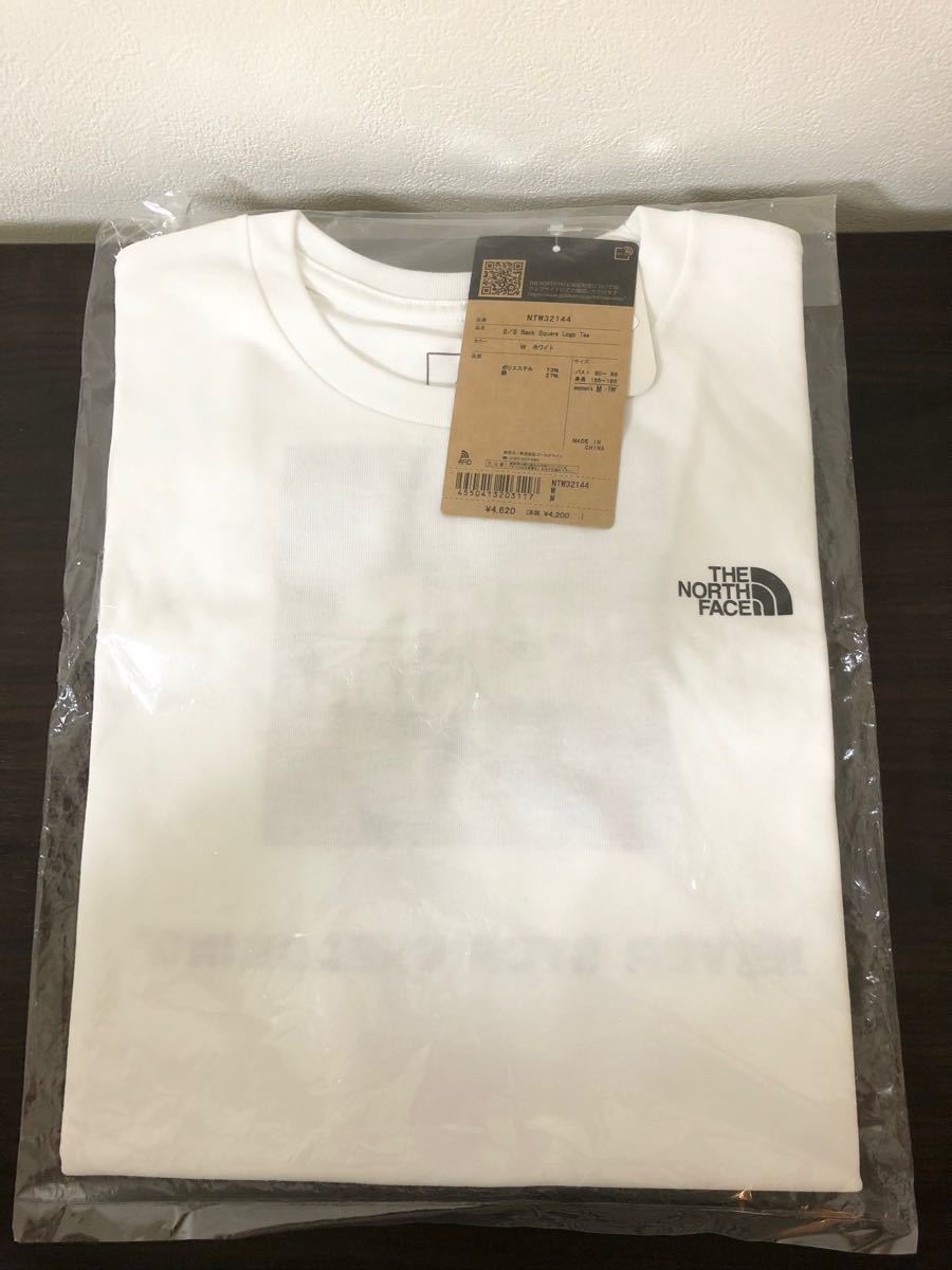 新品　ノースフェイス　バックスクエアーロゴTシャツ　Mサイズ NT32144 ホワイト　