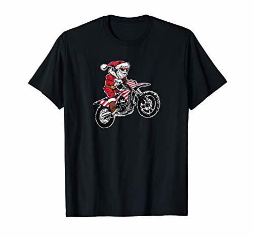 無料配達 最大15%OFFクーポン Christmas Motocross Santa Claus MX Dirt Bike Tシャツ concito.com concito.com