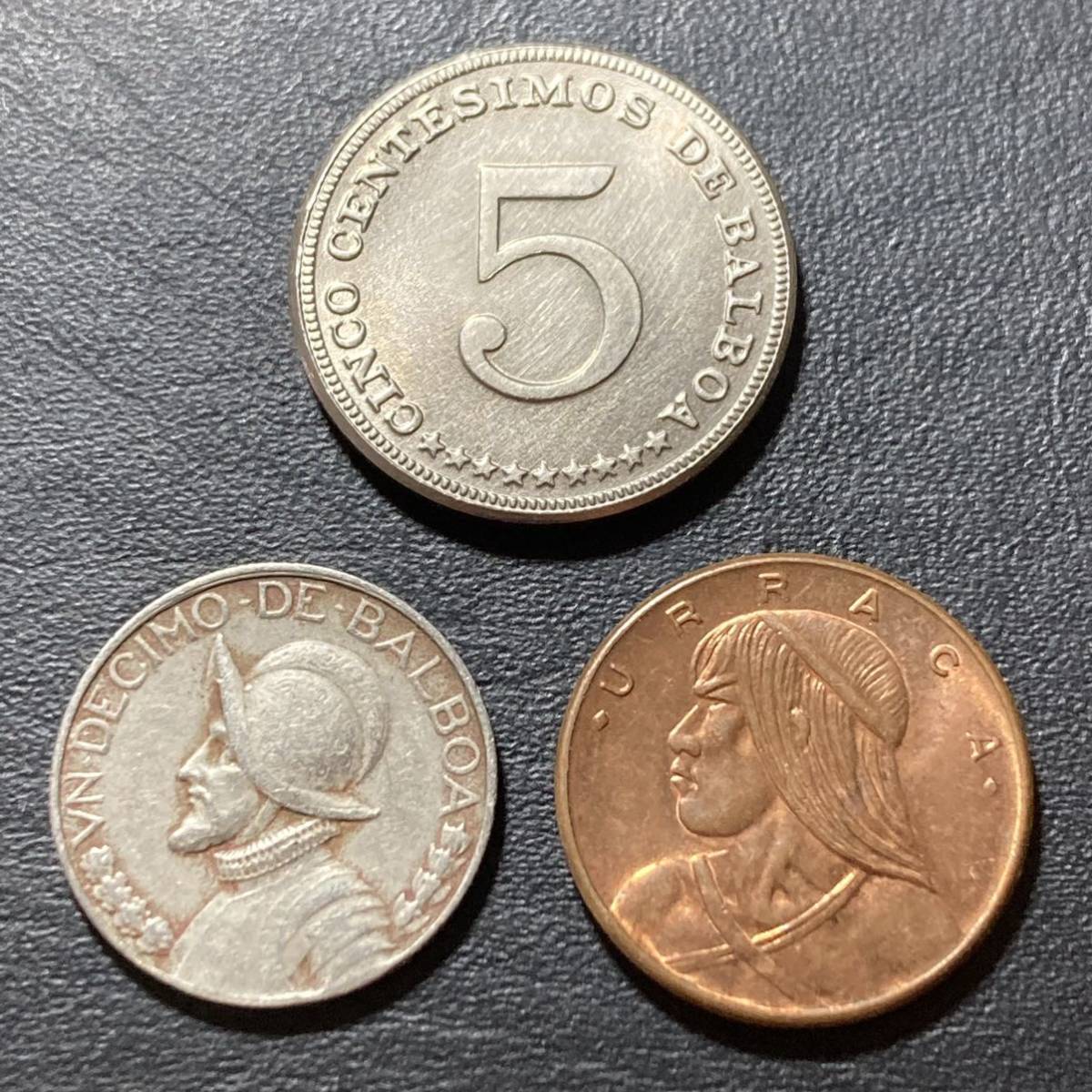 【s028】古銭外国銭 パナマ 1960年代のコイン 3枚セット(^ ^)_画像1