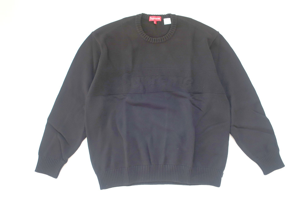 (L)Supreme Tonal Paneled Sweaterシュプリームトナルパネルセーター黒