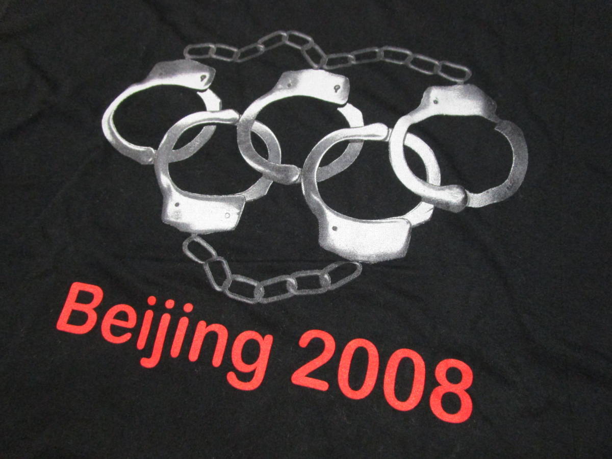 最高品質の 美品 送料185円 レア 綿100%◆報道の自由 手錠 2008 Lサイズ Tシャツ 半袖 北京オリンピック 希少◆国境なき記者団 文字、ロゴ 最高品質の 美品 送料185円 レア 綿100%◆報道の自由 手錠 2008 Lサイズ Tシャツ 半袖 北京オリンピック 希少◆国境なき記者団 文字、ロゴ