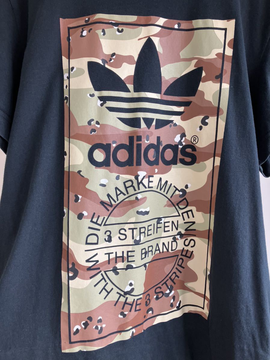 adidas アディダス オリジナルス トレフォイル 半袖 Tシャツ M ブラック 迷彩柄 tee トップス ロゴ 送料無料_画像5