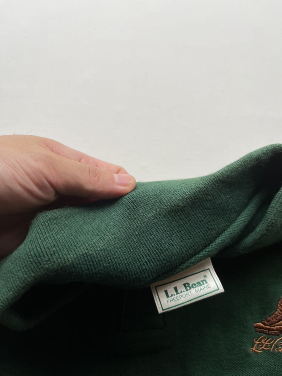 ★USA製 90s L.L.Bean ビーンブーツ 刺繍ロゴ ヴィンテージ グリーン 緑 半袖 ポロシャツ / アメリカ製 エルエルビーン レア 希少_画像5