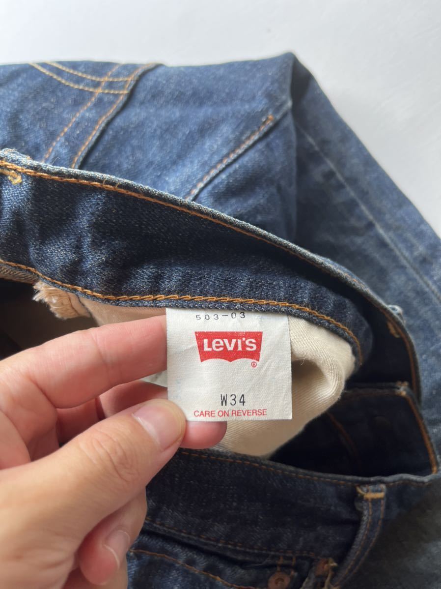 ★日本製 Levi''s 503 メンズ W34 ジッパーフライ インディゴ デニムパンツ ジーンズ / リーバイス ジーパン _画像7