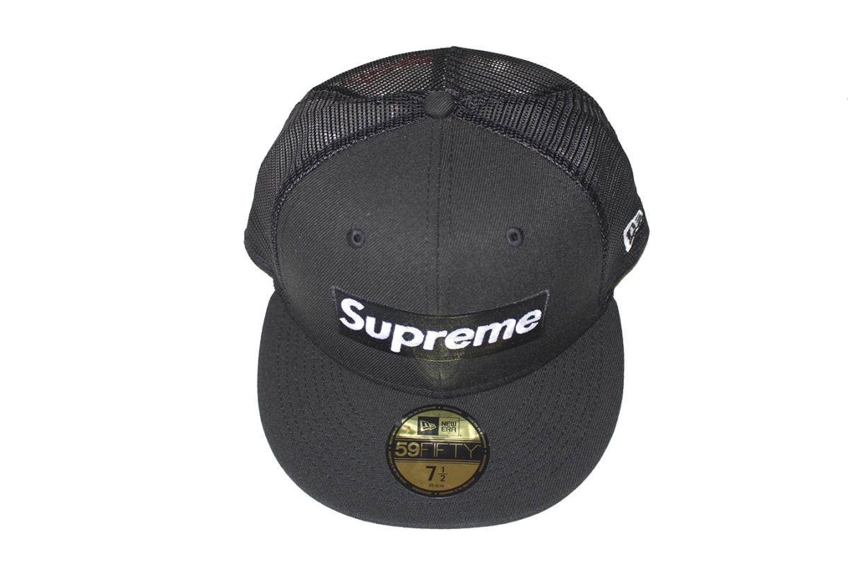 帽子 SUPREME BOX LOGO MESH NEW ERA BLACK SIZE 7 1/2