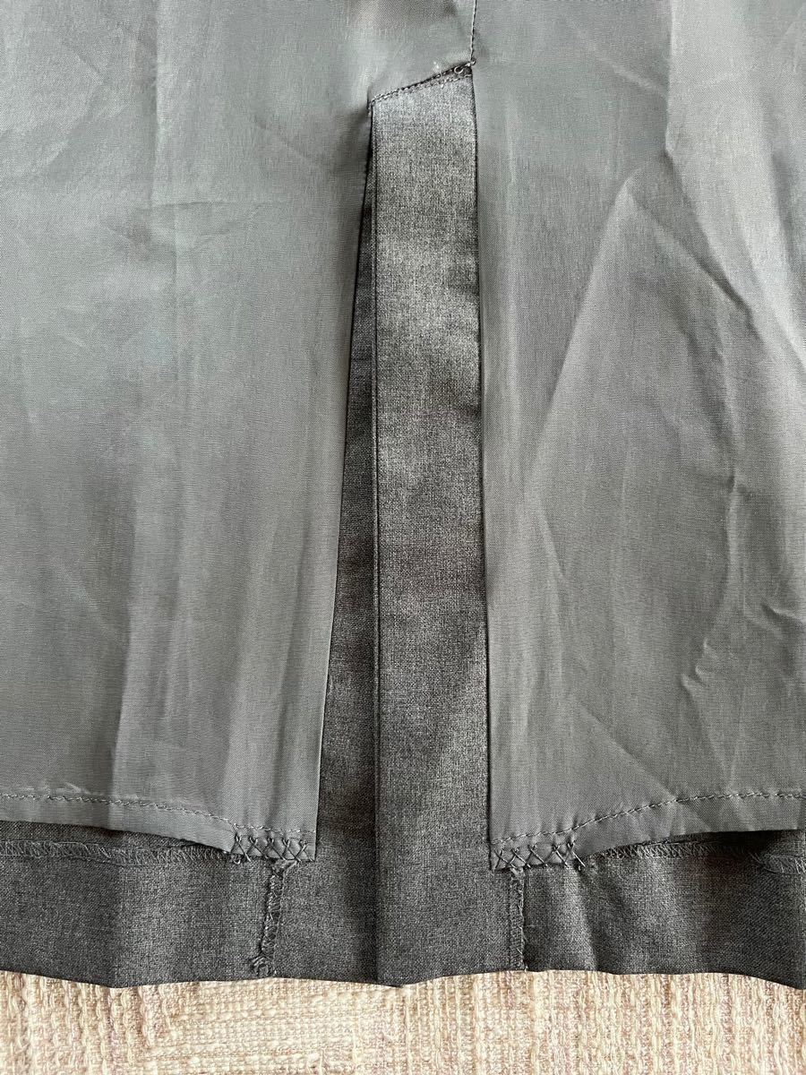 【美品】NICE CLAUP ジャンパースカート　ロングスカート　グレー　日本製　ウール100%  