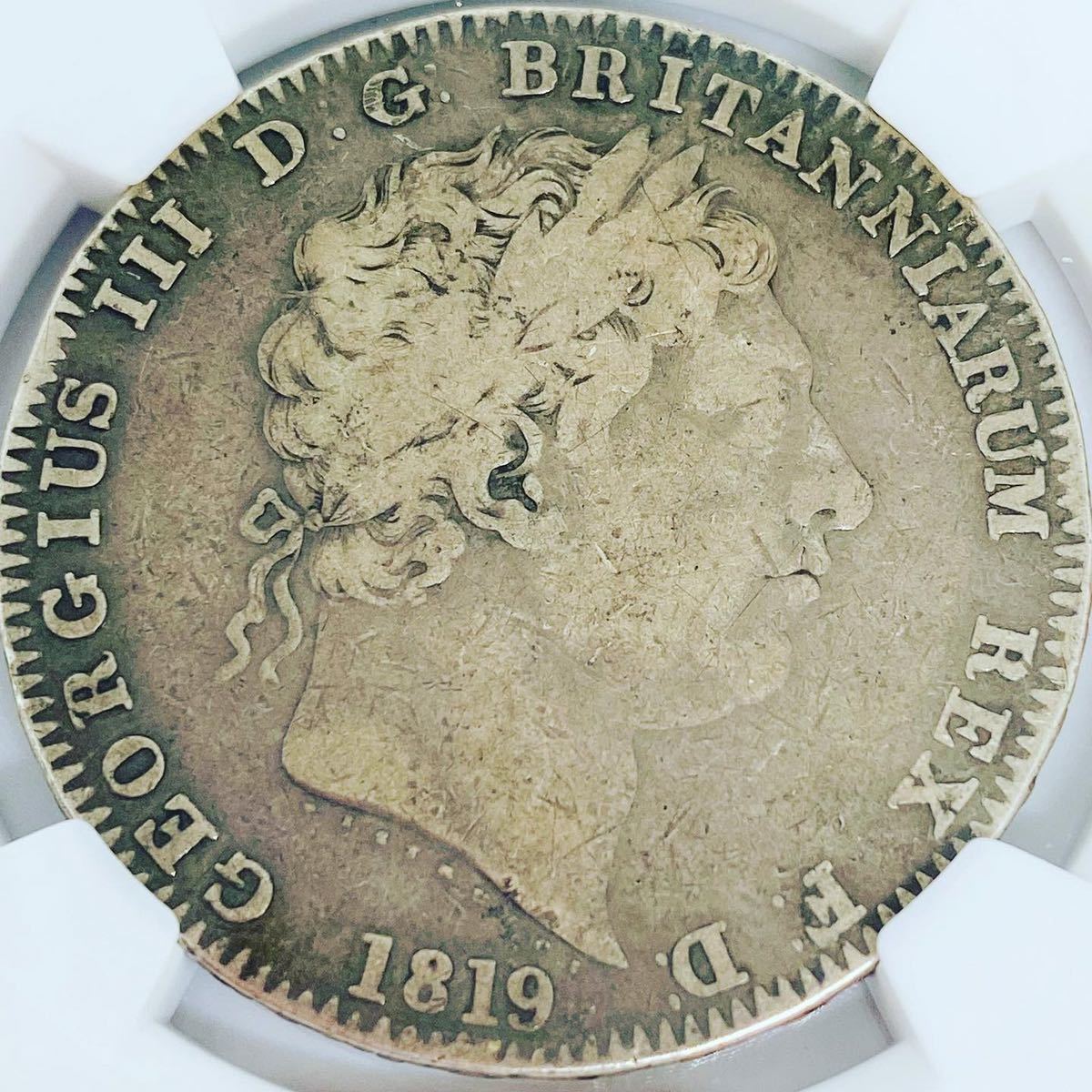 1819 イギリス クラウン銀貨 ジョージ３世 NGC 大型銀貨 アンティークコイン PCGS