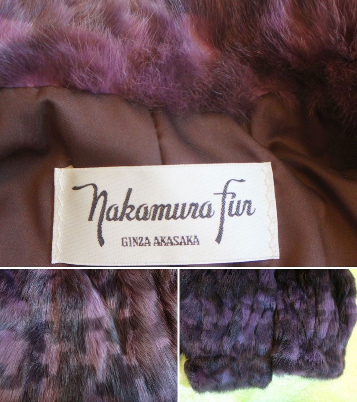 毛皮 コート レディース nakamura fur FOX フォックス パープル系 美品 中古 s02_画像6