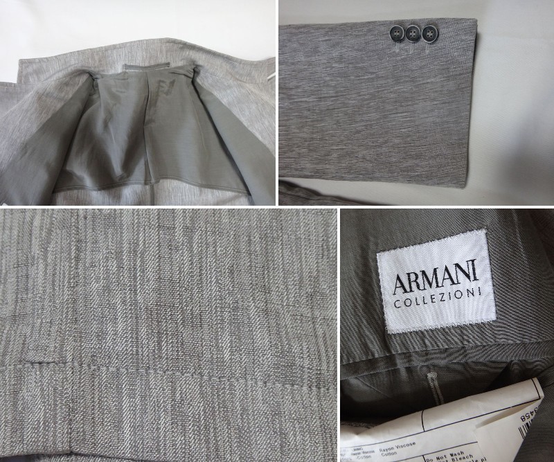 ARMANI アルマーニ ジャケット グレー サイズ50 古着 美品 クリーニング済 中古 s02_画像6