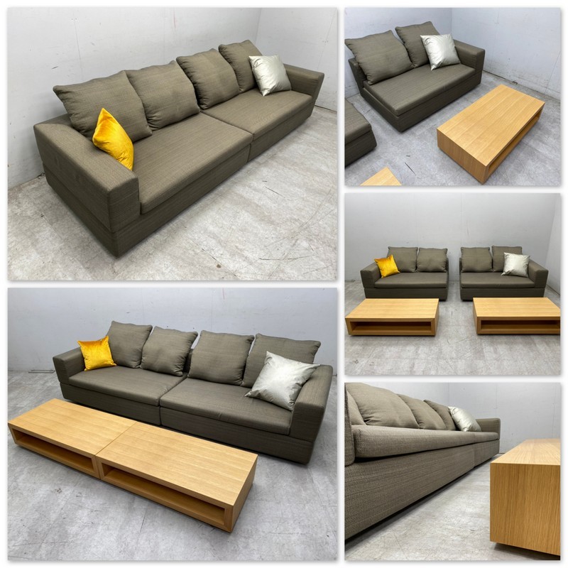 T735☆展示極美品☆エスティック☆フジエイ☆セパレートソファ☆4人掛け☆センターテーブルset 直接引取りのみ 店舗用 大型ソファー 2800