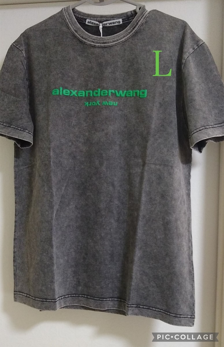 アレキサンダーワン Tシャツ L グリーンロゴ ウォッシュ加工 アレキサンダーワン Tシャツ L グリーンロゴ ウォッシュ加工