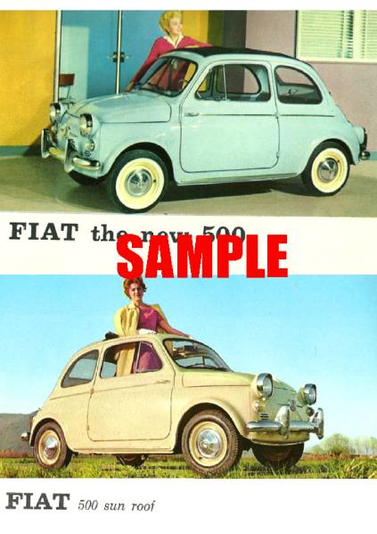 *1960 period. automobile advertisement Fiat 500 FIAT