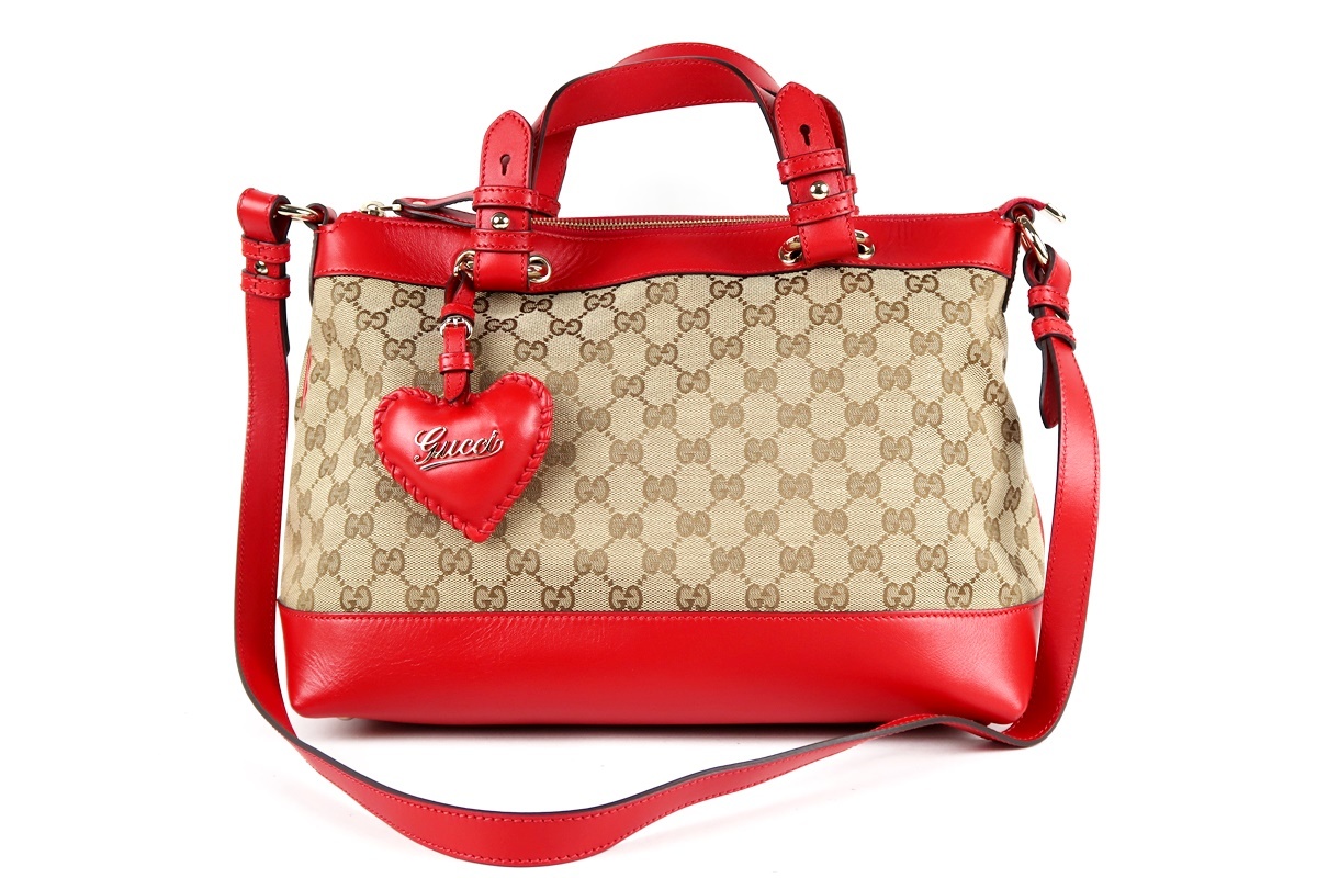 GUCCI グッチ GG ハンドバッグ ベージュ 赤-