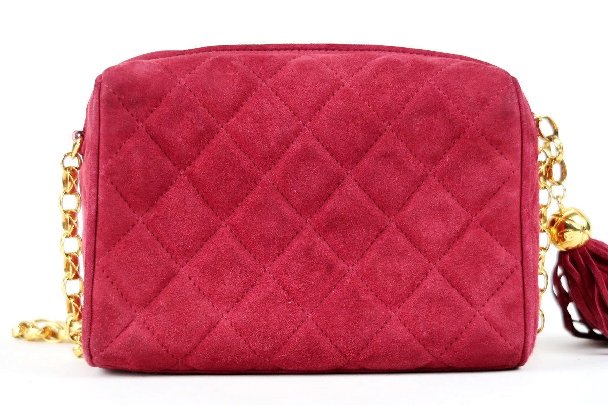 美品】CHANEL シャネル スエード マトラッセ チェーンショルダーバッグ