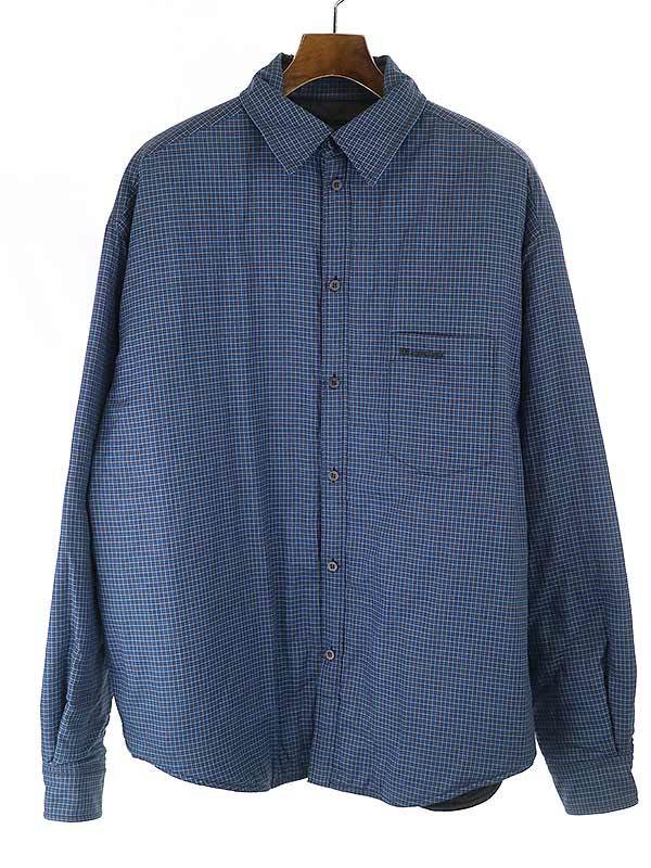 BALENCIAGA バレンシアガ 20AW 中綿入りオーバーサイズチェックシャツ ブルー 36 メンズ