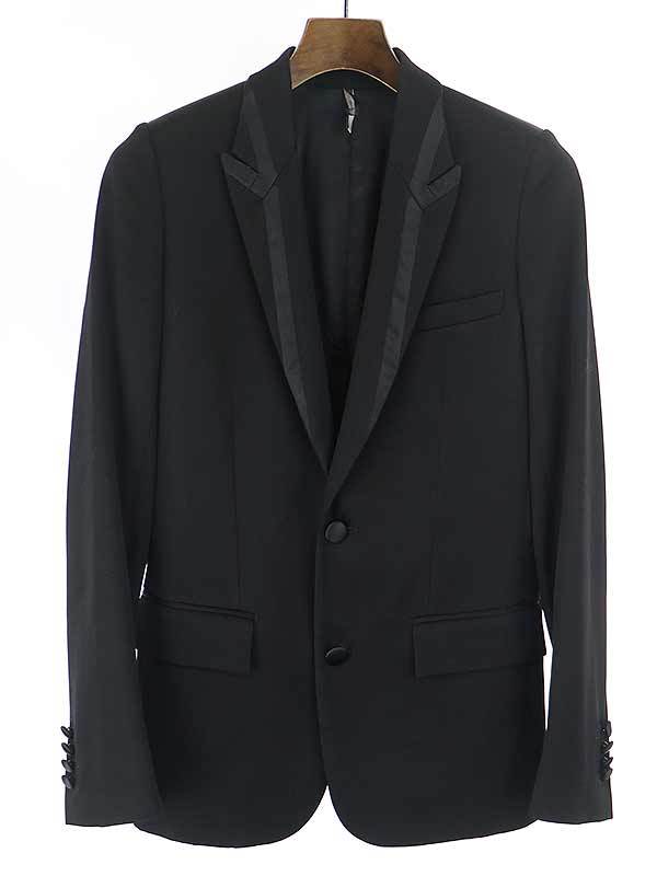 【WEB限定】 ラペル切替スモーキングテーラードジャケット PETIT 08AW ディオールオム HOMME Dior ブラック メンズ 38 テーラードジャケット、ブレザー