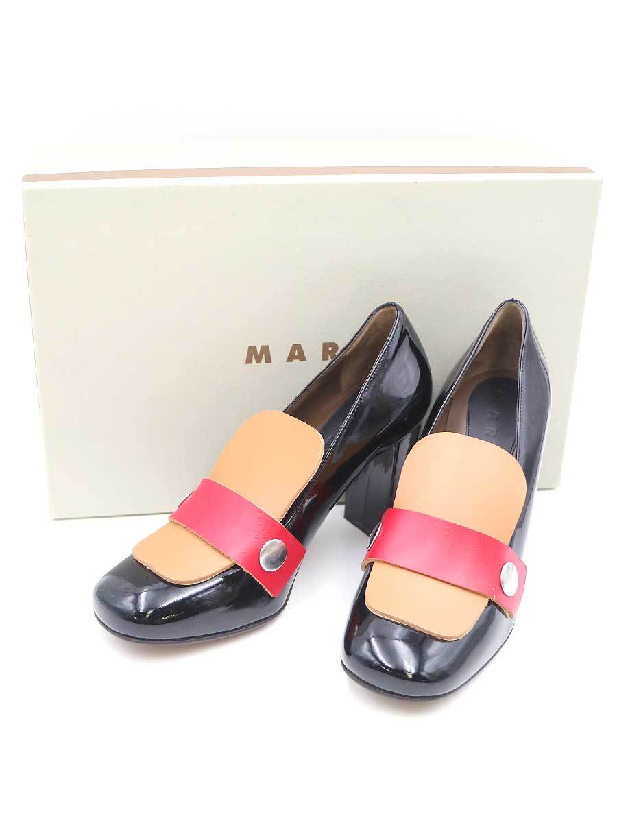 見事な創造力 MARNI マルニ 16AW マルチカラーパテントヒールパンプス ブラック 36 レディース その他 見事な創造力 MARNI マルニ 16AW マルチカラーパテントヒールパンプス ブラック 36 レディース その他
