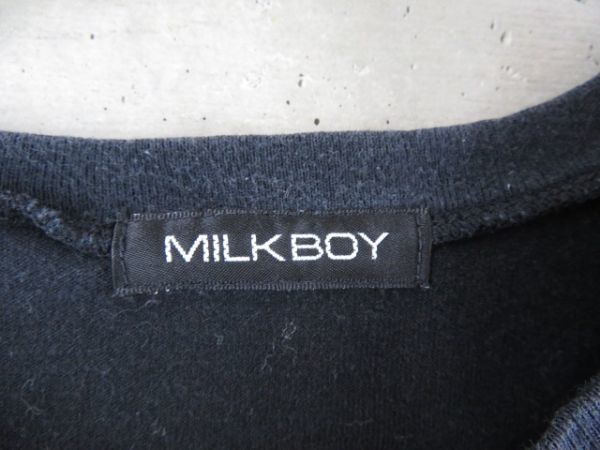 [ postage 300 jpy possible ]0290m192* translation have *MILK BOY Milkboy short sleeves T-shirt / made in Japan / cut and sewn / jacket 