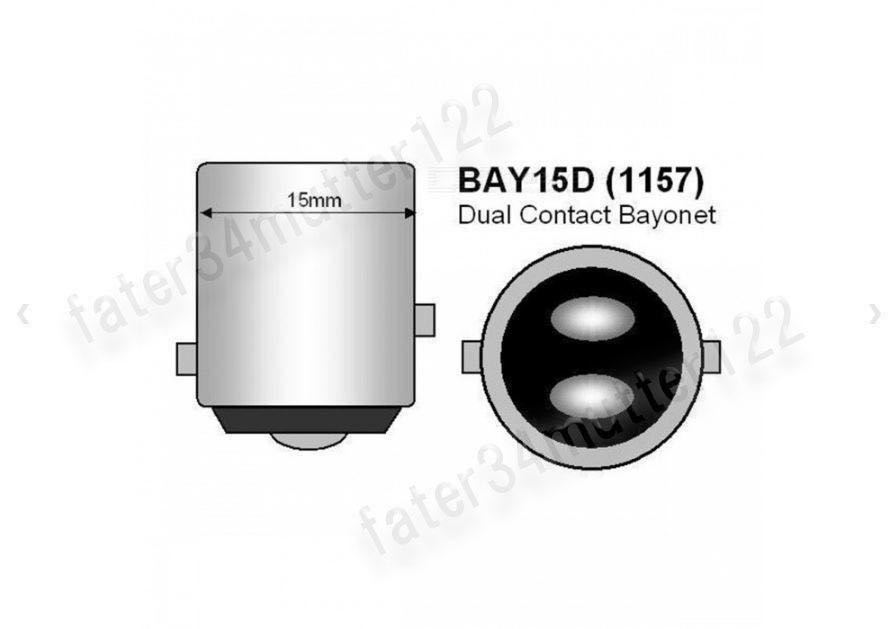 BAY15d 電球型 白色 LED ブレーキ テールランプ ダブル球 LED 2個入 S25 1157 DC12V_画像2