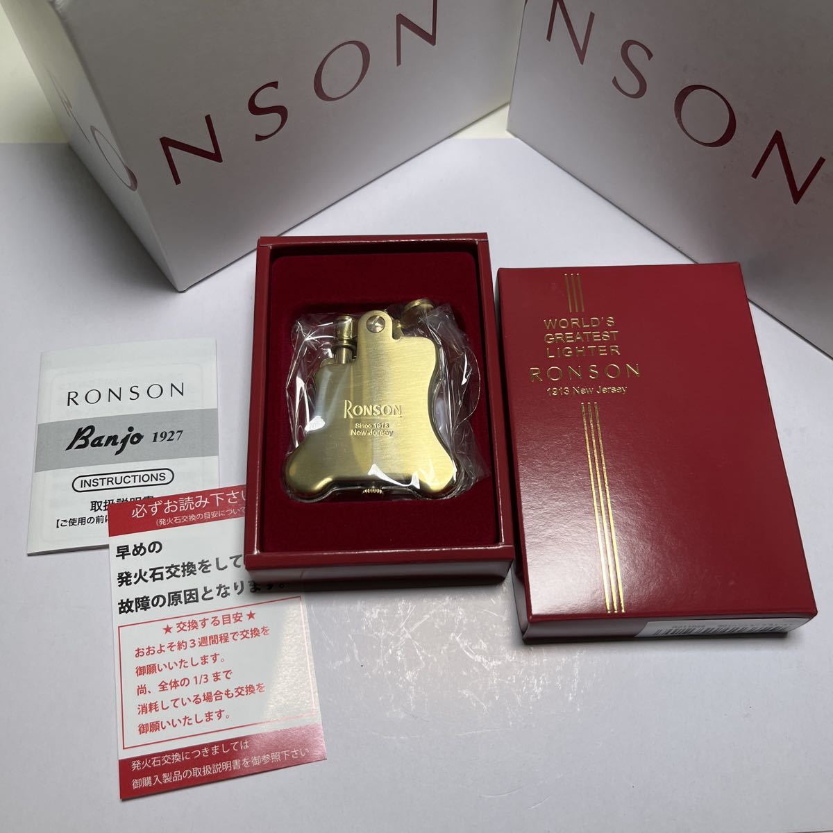 RONSON ロンソン フリントオイルライター バンジョー ブラスサテン BRASS SATIN R01-0026　送料無料！！新品　税込！4948501113729 特売中_画像7