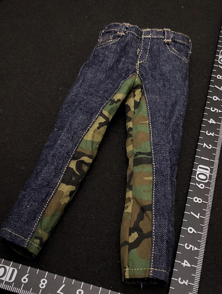  stock 1 postage 120 jpy ) 1/6 Denim camouflage two tone block bai color E&S pants clothes ( inspection DAMTOYS easy&simple DID VERYCOOL TBleague phicen