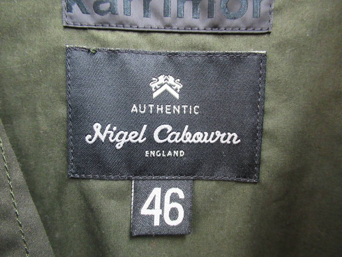 16年製 KARRIMOUR K100 カリマー 別注 NIGEL CABOURN ナイジェルケーボン 8021710000 オイルド フィールド シャツ ジャケット 46 オリーブ_画像4
