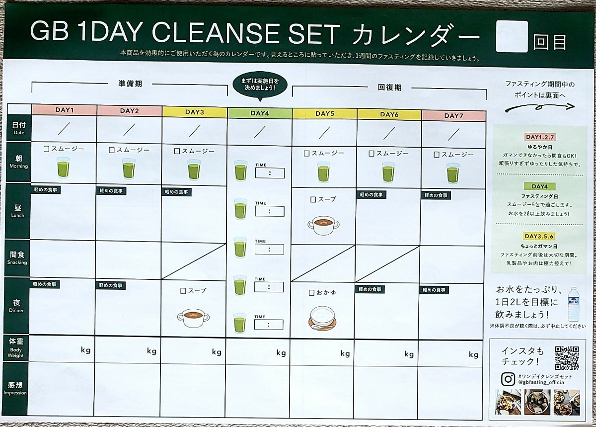 GB 1day クレンズセット ワンデイクレンズファスティング GB 1day クレンズセット ワンデイクレンズファスティング
